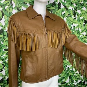 Vintage Leathers by New England Sports Wear Co. Women's Jacket 🖤 Retro Fringe